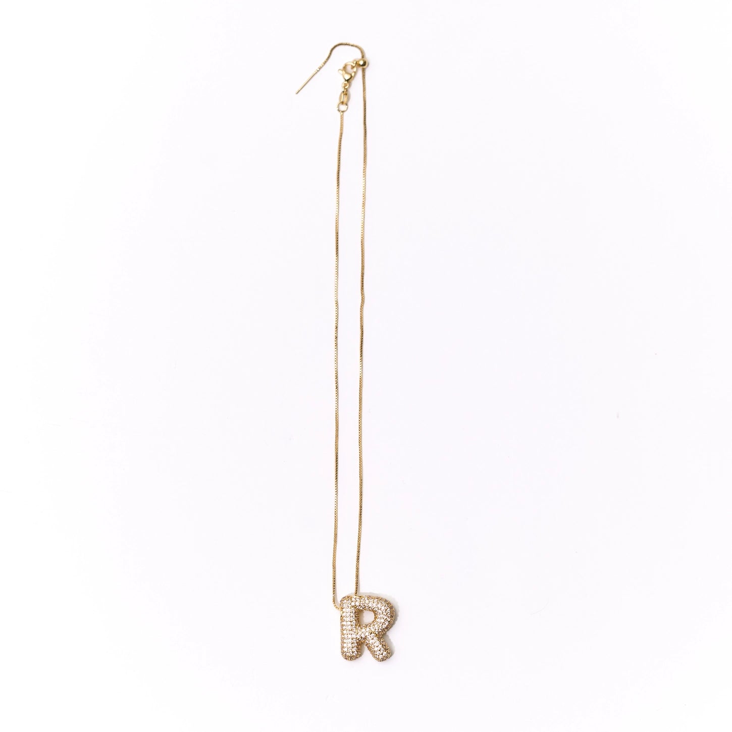 Bubble letter crystal necklace