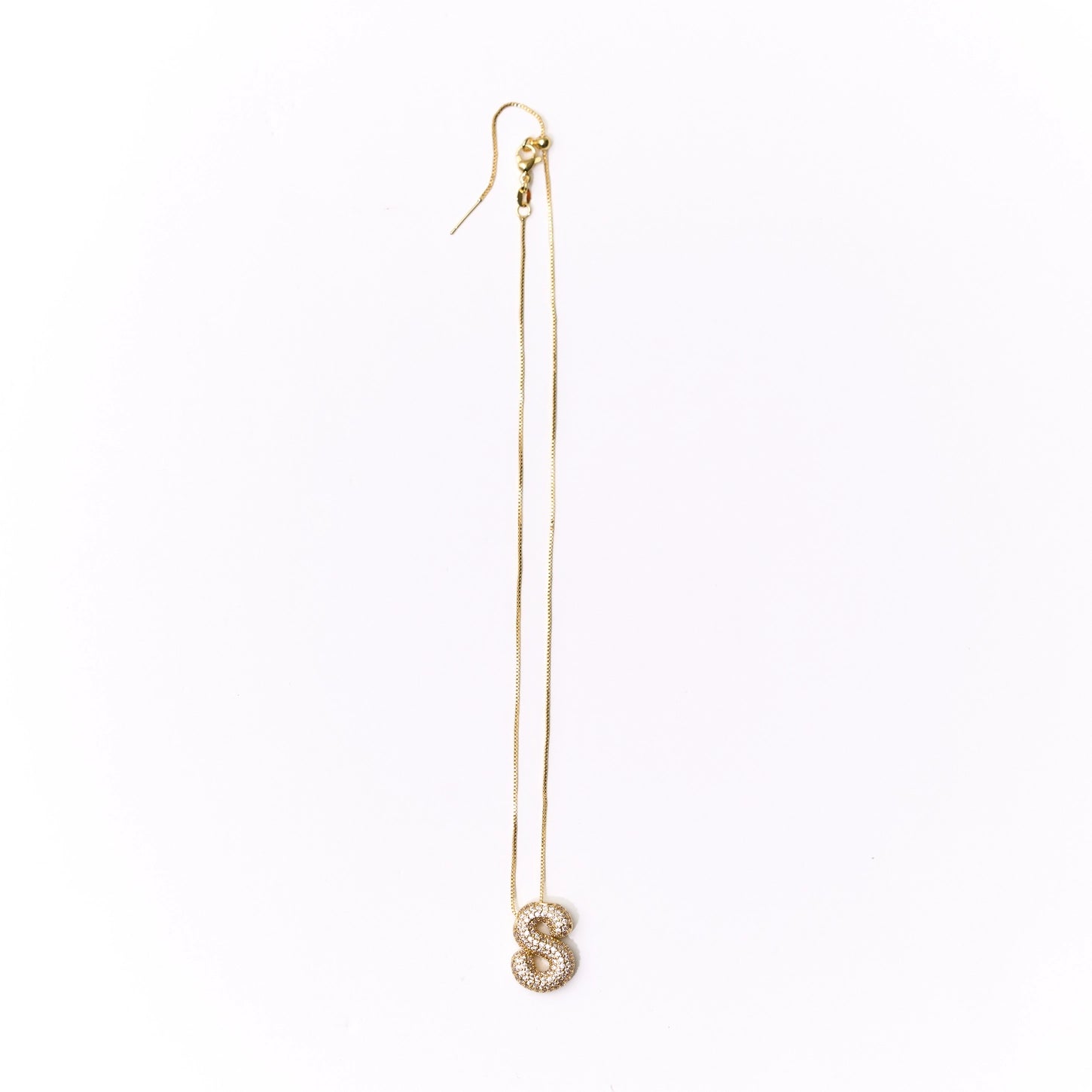 Bubble letter crystal necklace