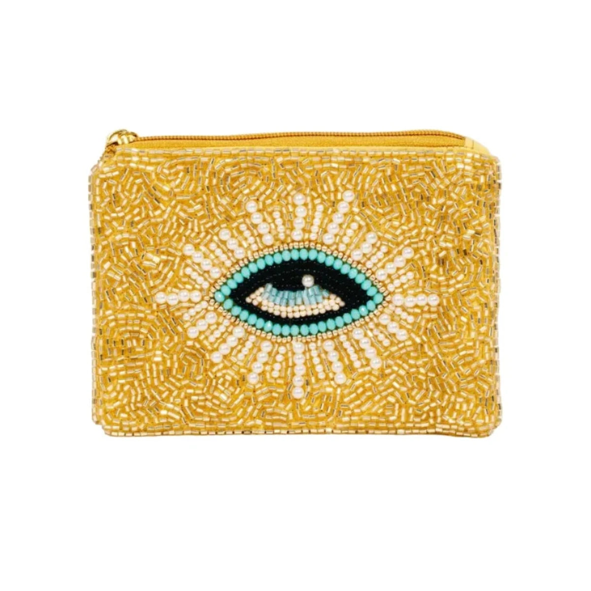 Porte-monnaie en perles et rocailles - Oeil