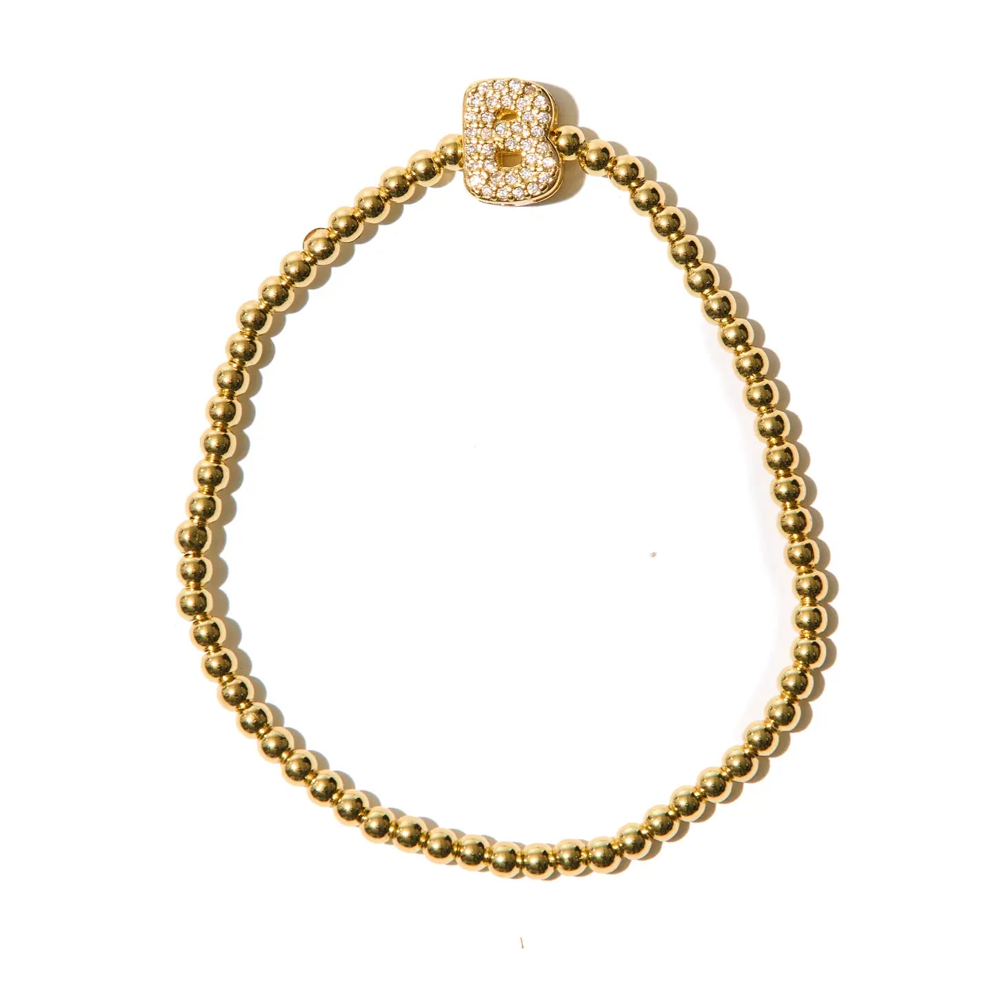 Bubble letter beaded bracelet