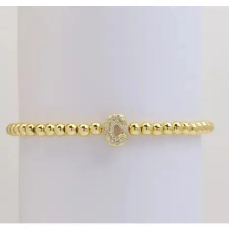 Bubble letter beaded bracelet