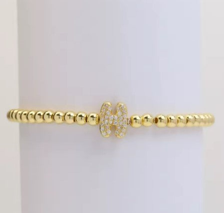 Bubble letter beaded bracelet