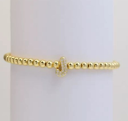 Bubble letter beaded bracelet