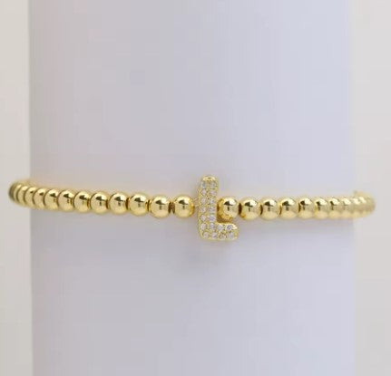 Bubble letter beaded bracelet
