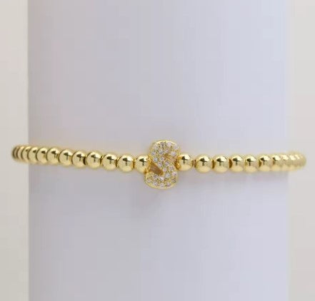 Bubble letter beaded bracelet
