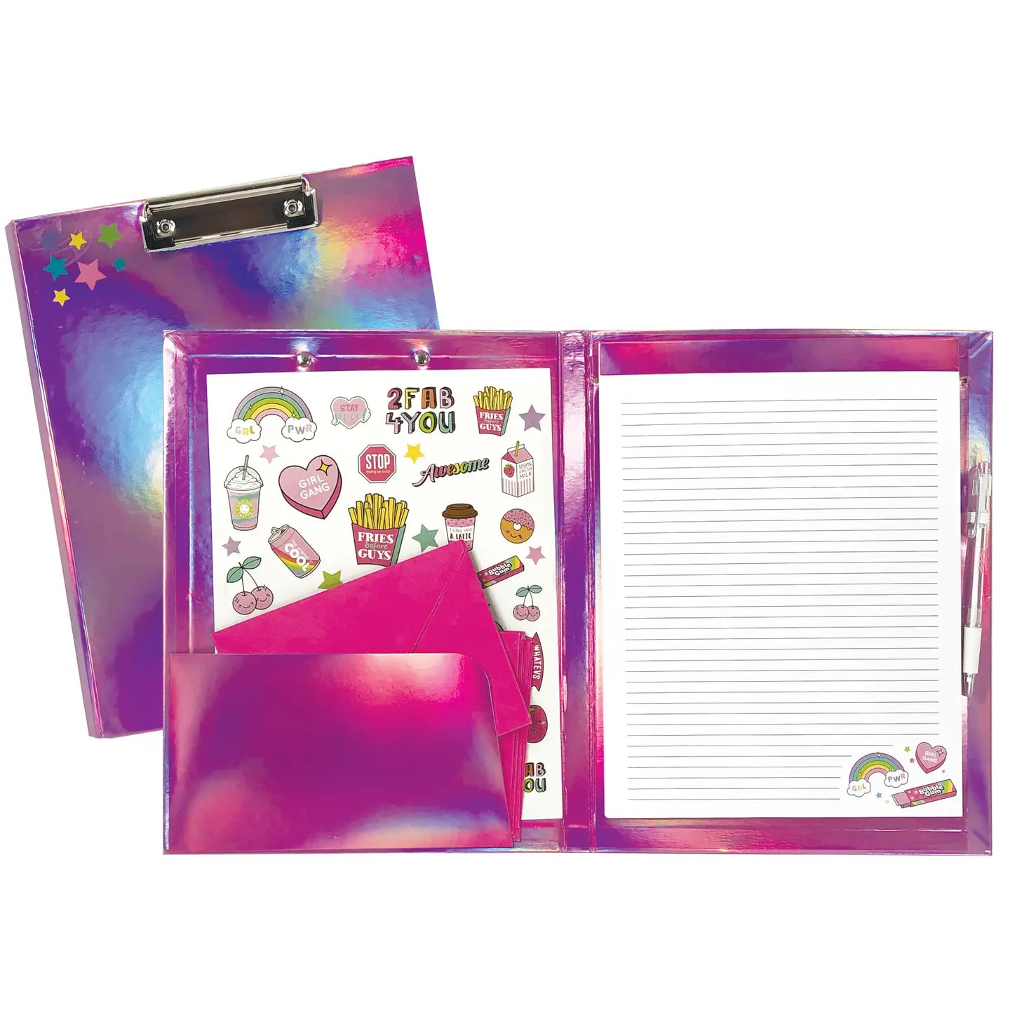 Ensemble de presse-papiers holographique rose