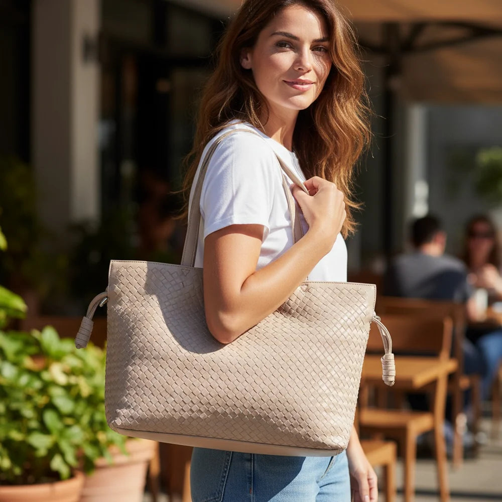 sac bandoulière convertible en tissu beige