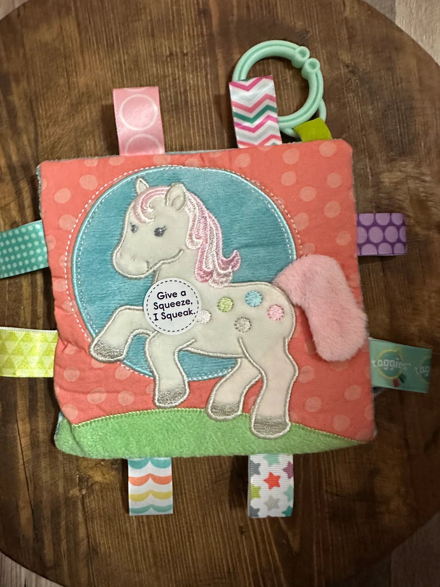 Taggies Crinkle Me painted pony 6”x6”