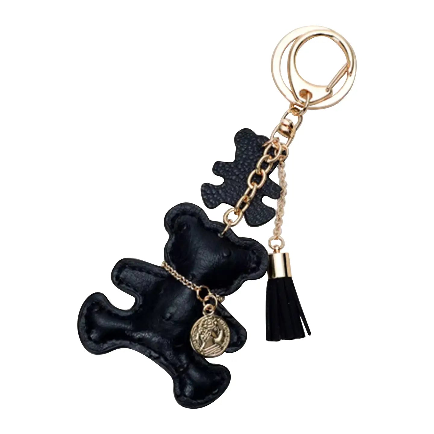 Black Teddy bear bag charm/Keychain