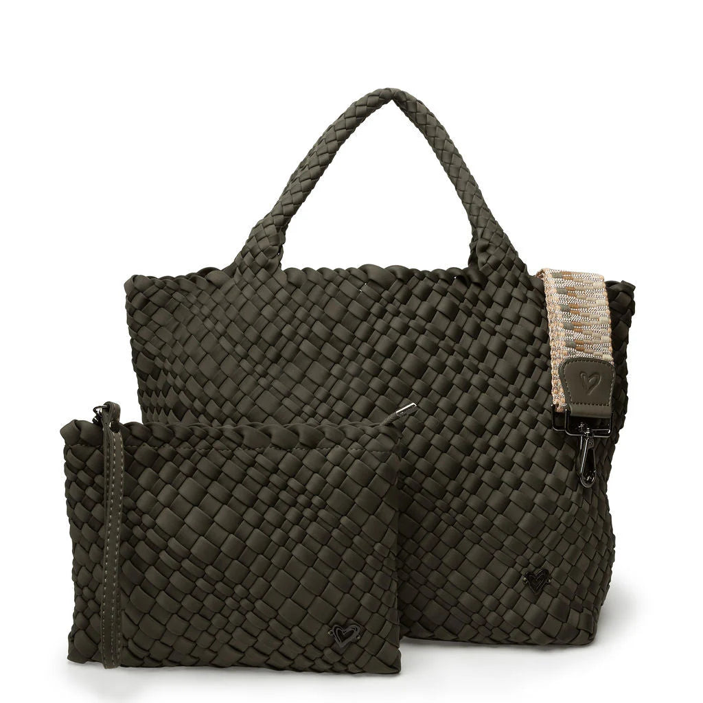 GRAND SAC FOURRE-TOUT TISSÉ LONDON - OLIVE