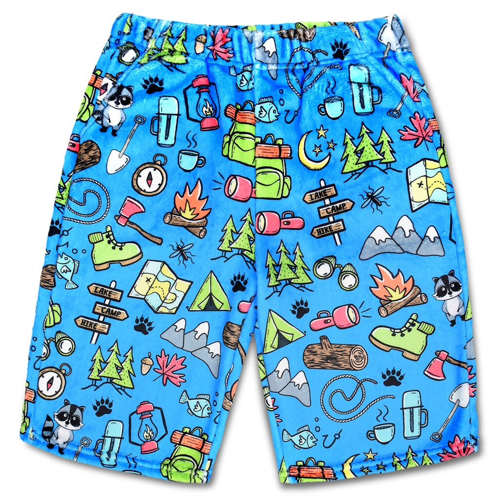 Camp out plush board shorts