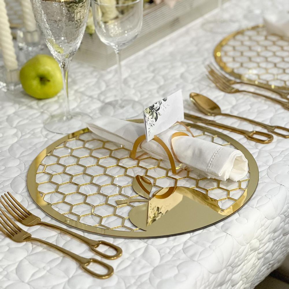 Lucite & Gold Laser Cut placemats - set of 4