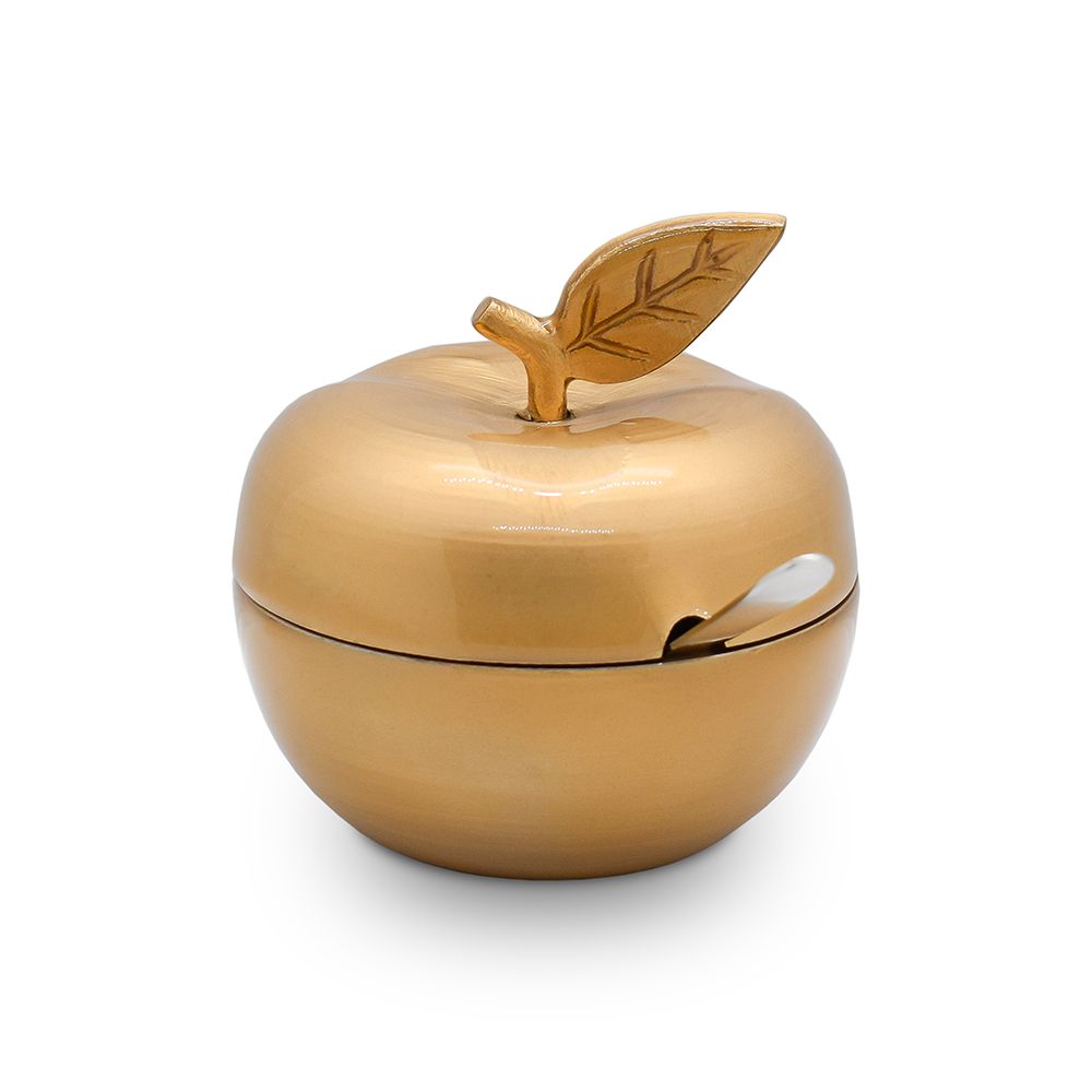 Enamel Apple Shaped Honey Dish-Gold