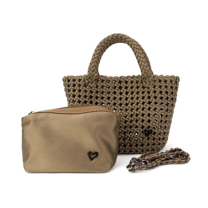 Cambridge Small Hand-knotted Tote - dark khaki