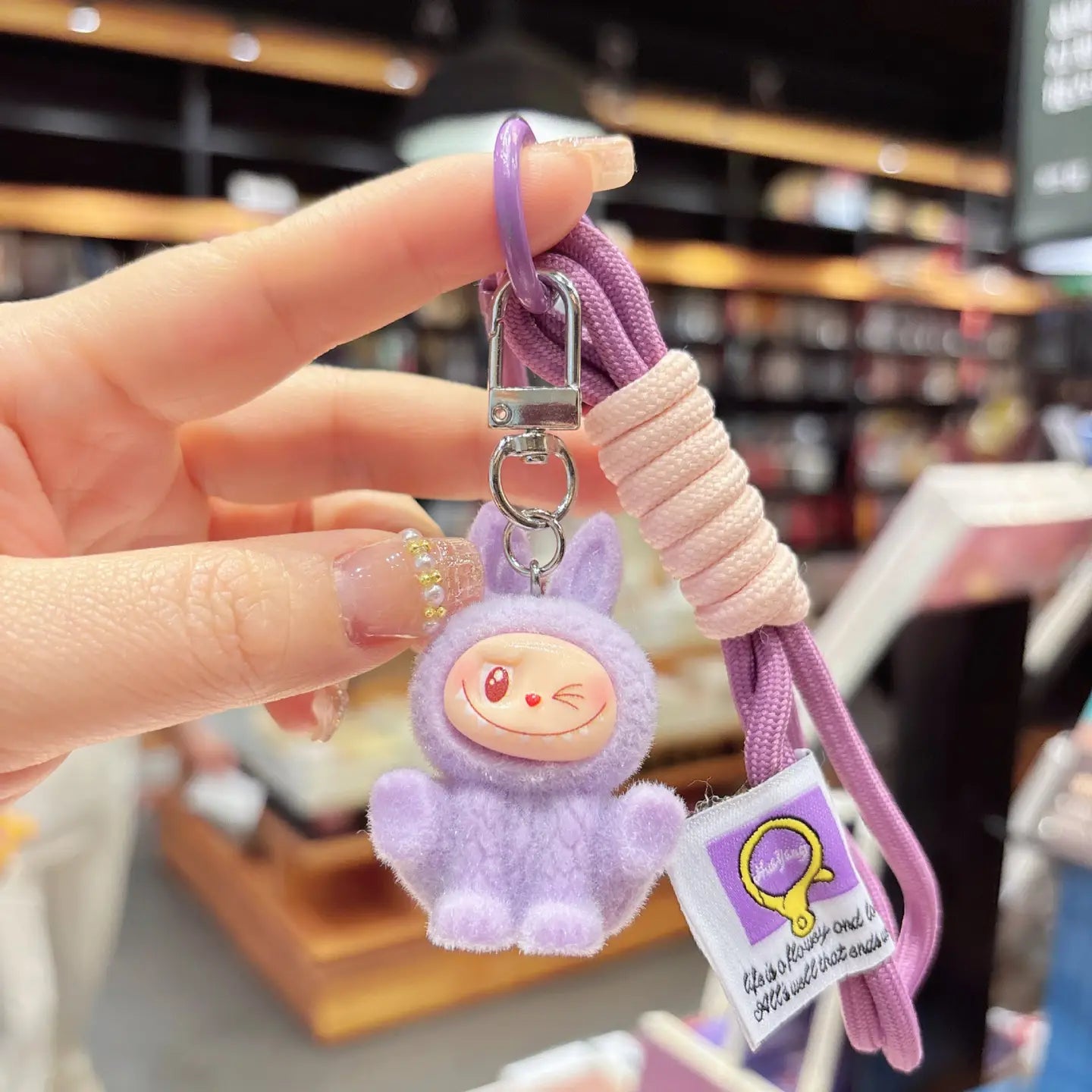 Labubu rope keychain - purple
