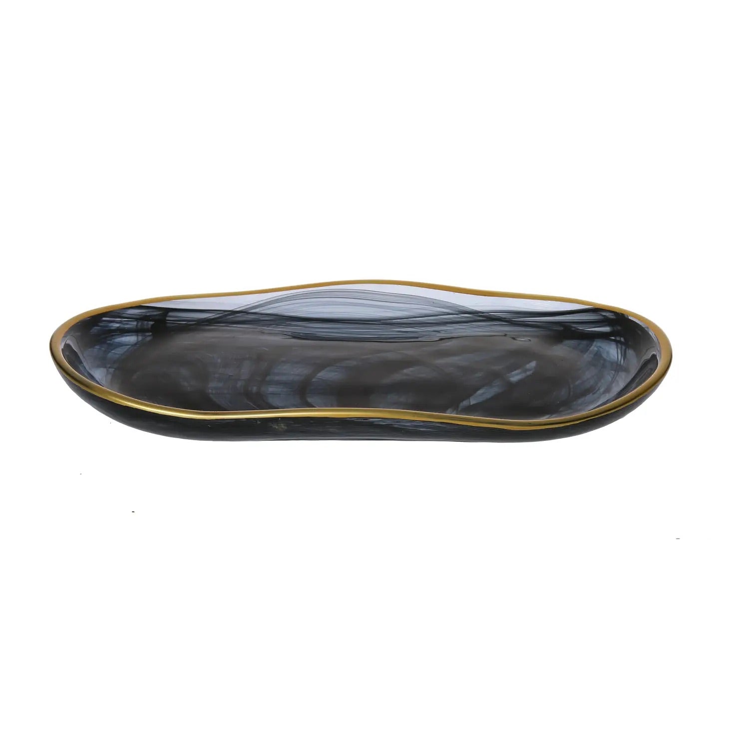 Black Alabaster Large Oval Tray