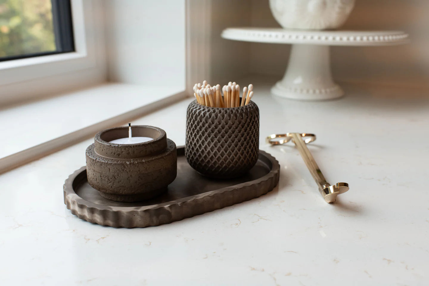 Lattice Vessel - Mocha Stone