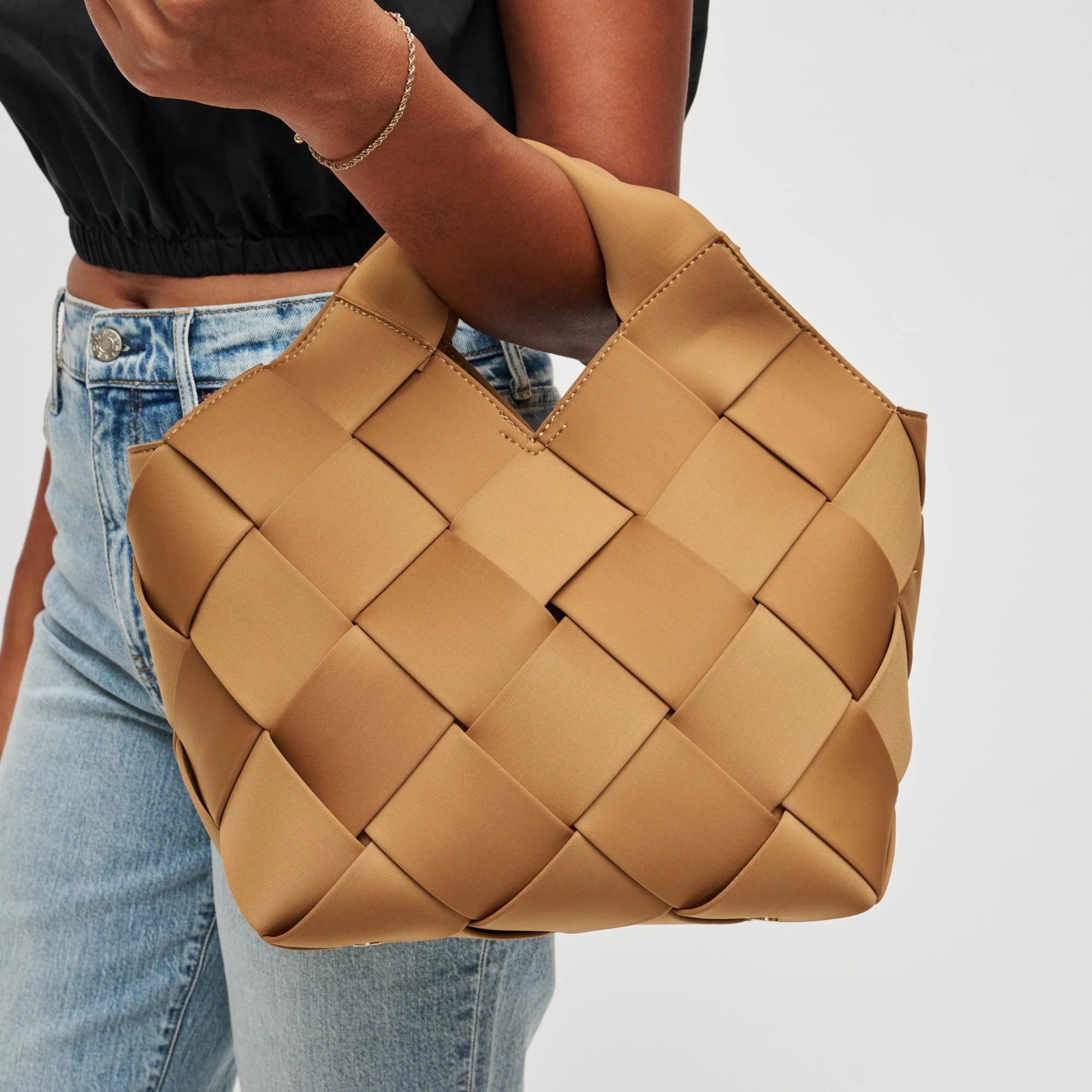 Sac fourre-tout en néoprène tissé - crème