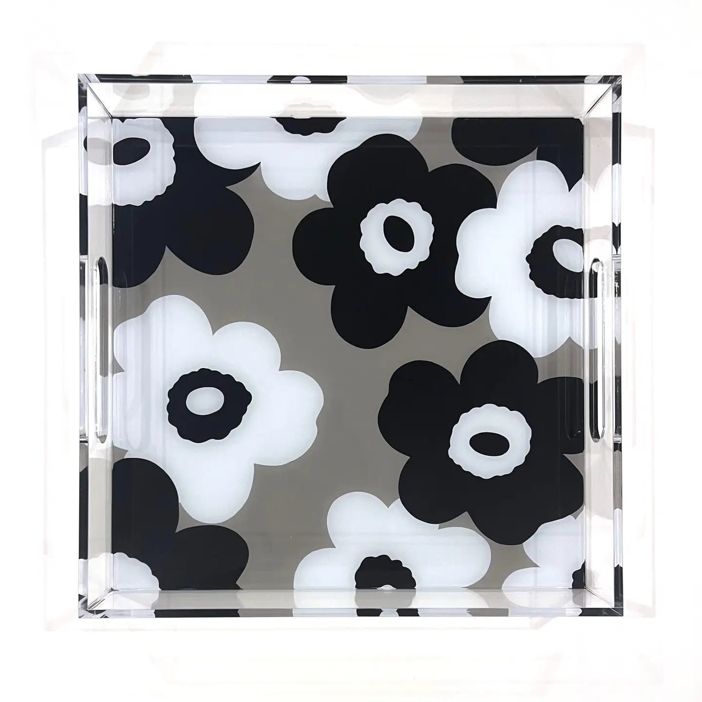 Acrylic Tray - Taupe Flowers
