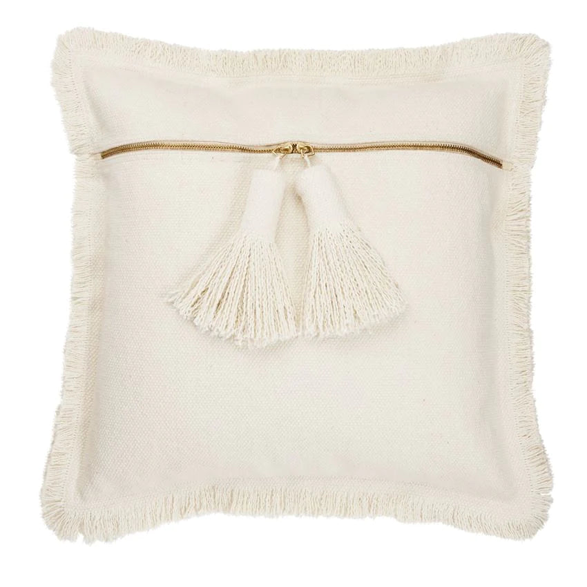 Mudpie PILLOW - Natural Dhurrie Tassel
