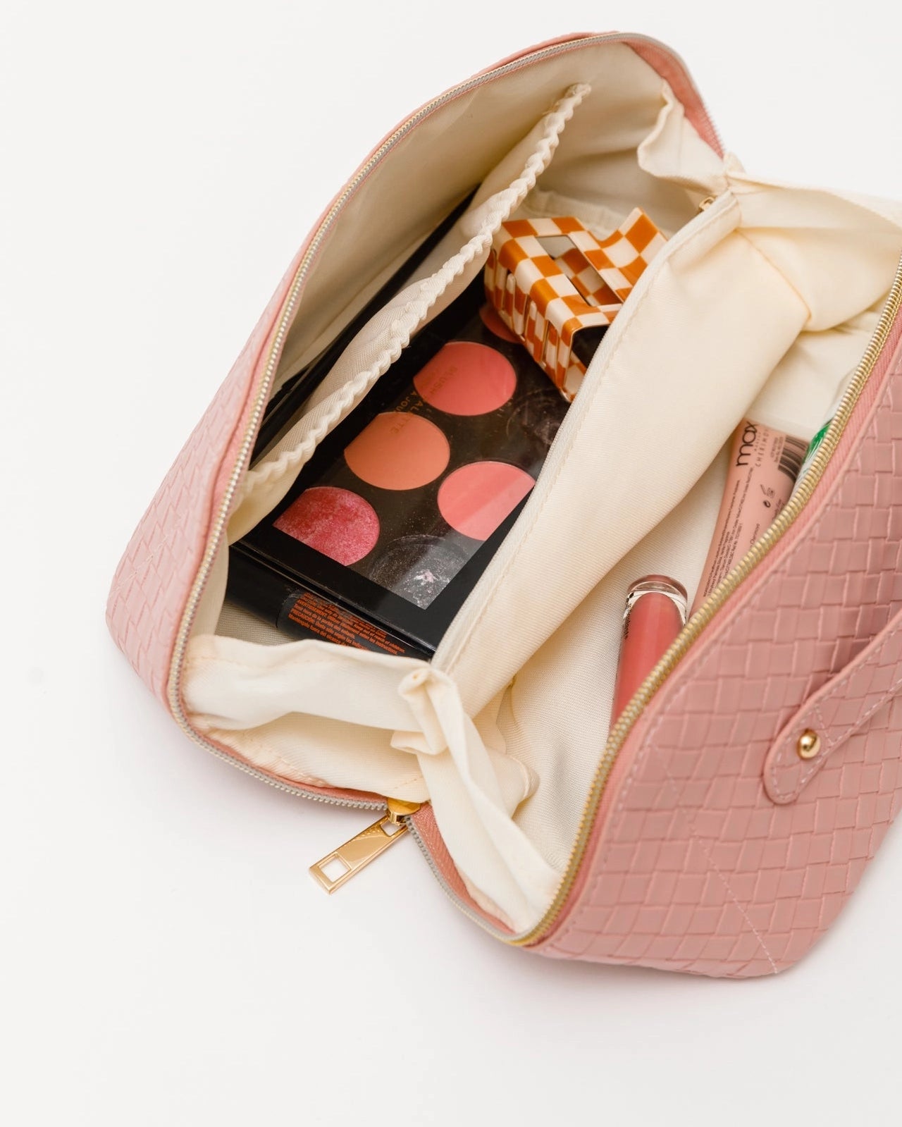 Trousse de maquillage grande capacité - Rose