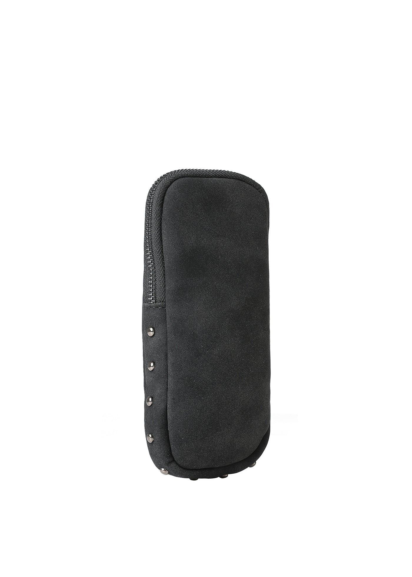 vegan suede studded glasses case - black/silver