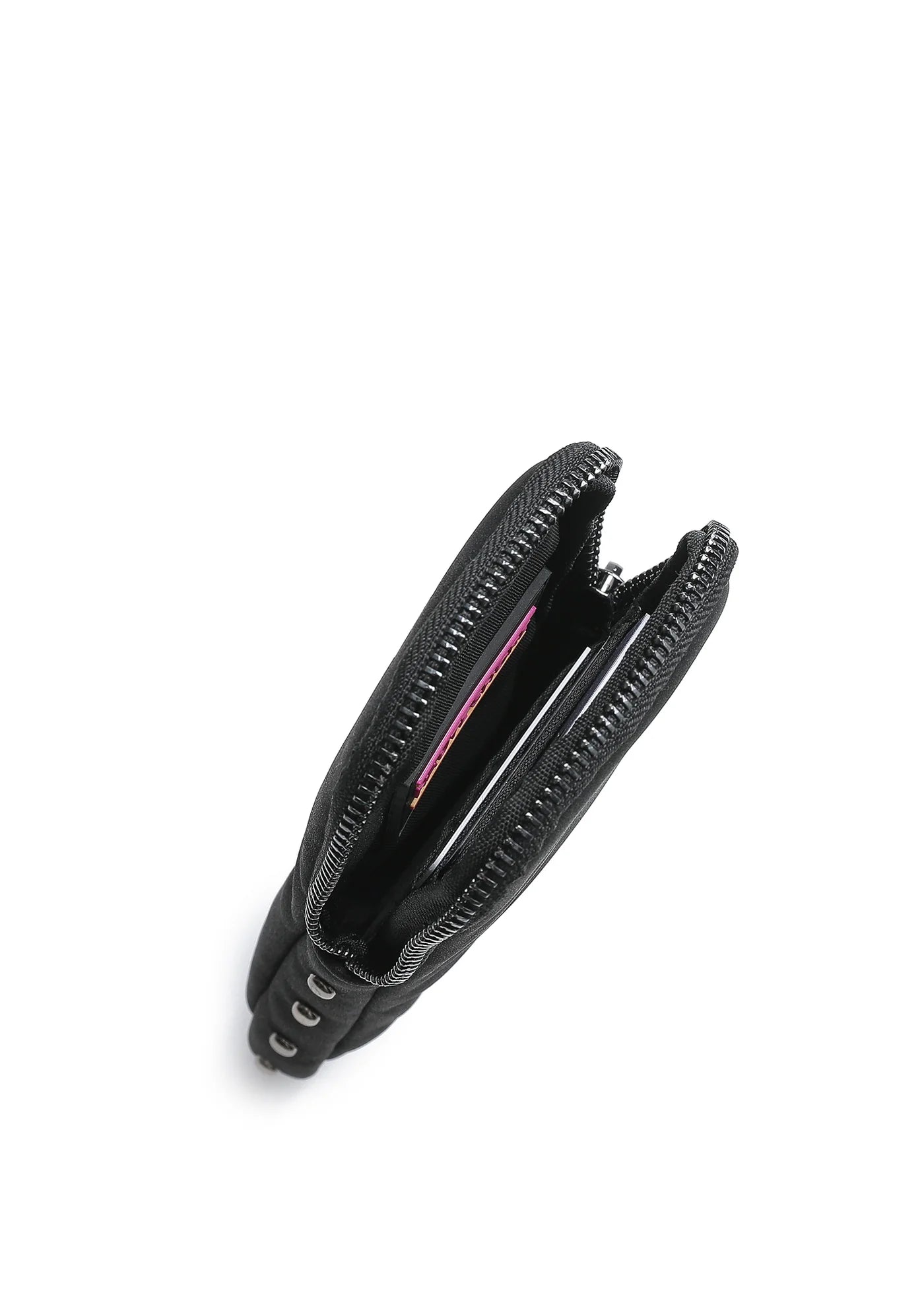 vegan suede studded glasses case - black/silver