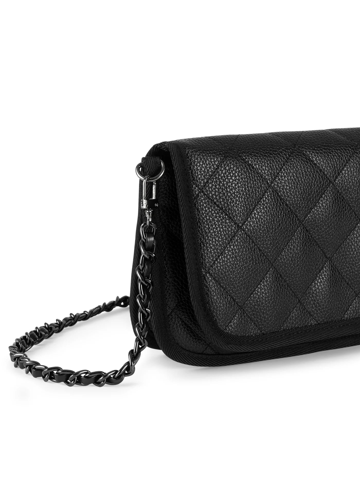 Vegan quilted Pebbled mini flap bag