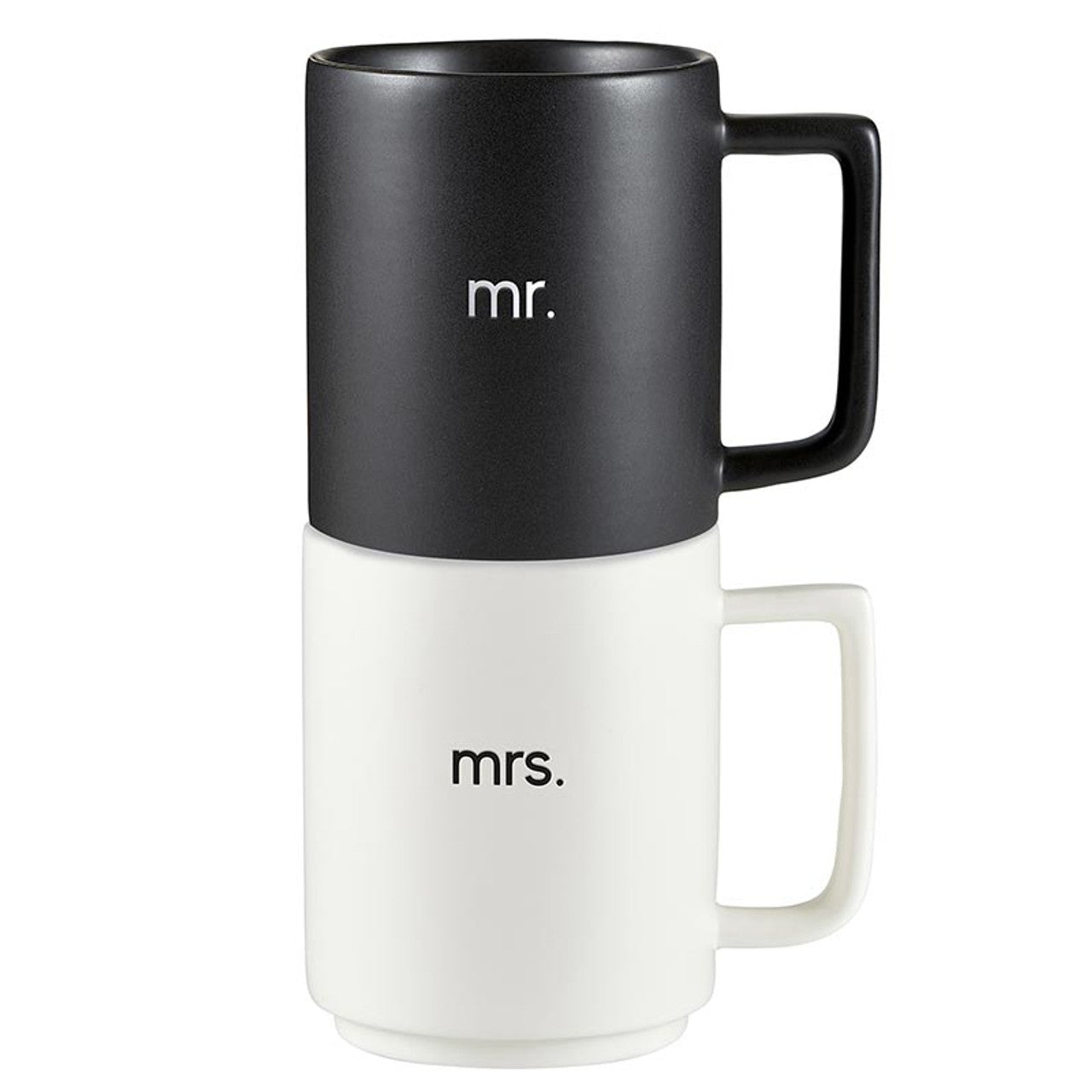 Ensemble de tasses empilables mat - Mr. & Mrs
