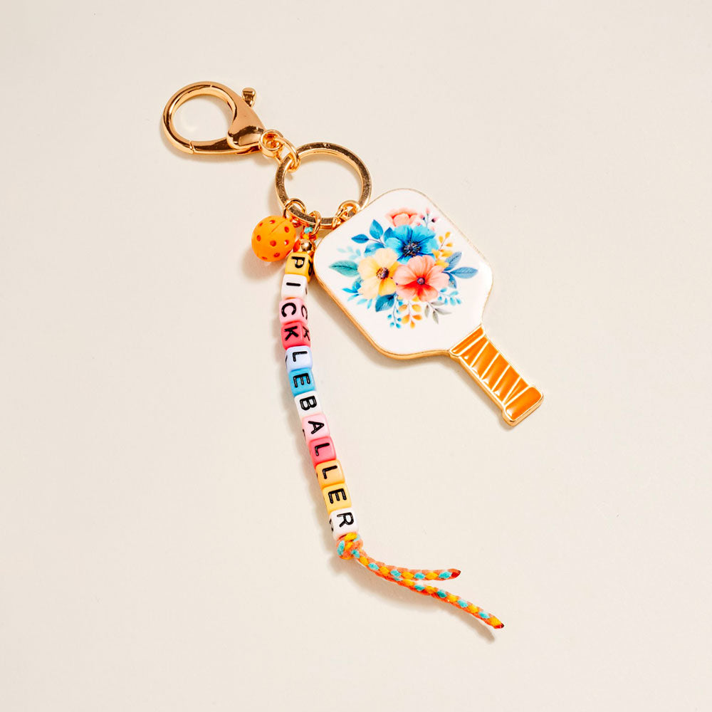 Pickleball bag charm/ keychain- white