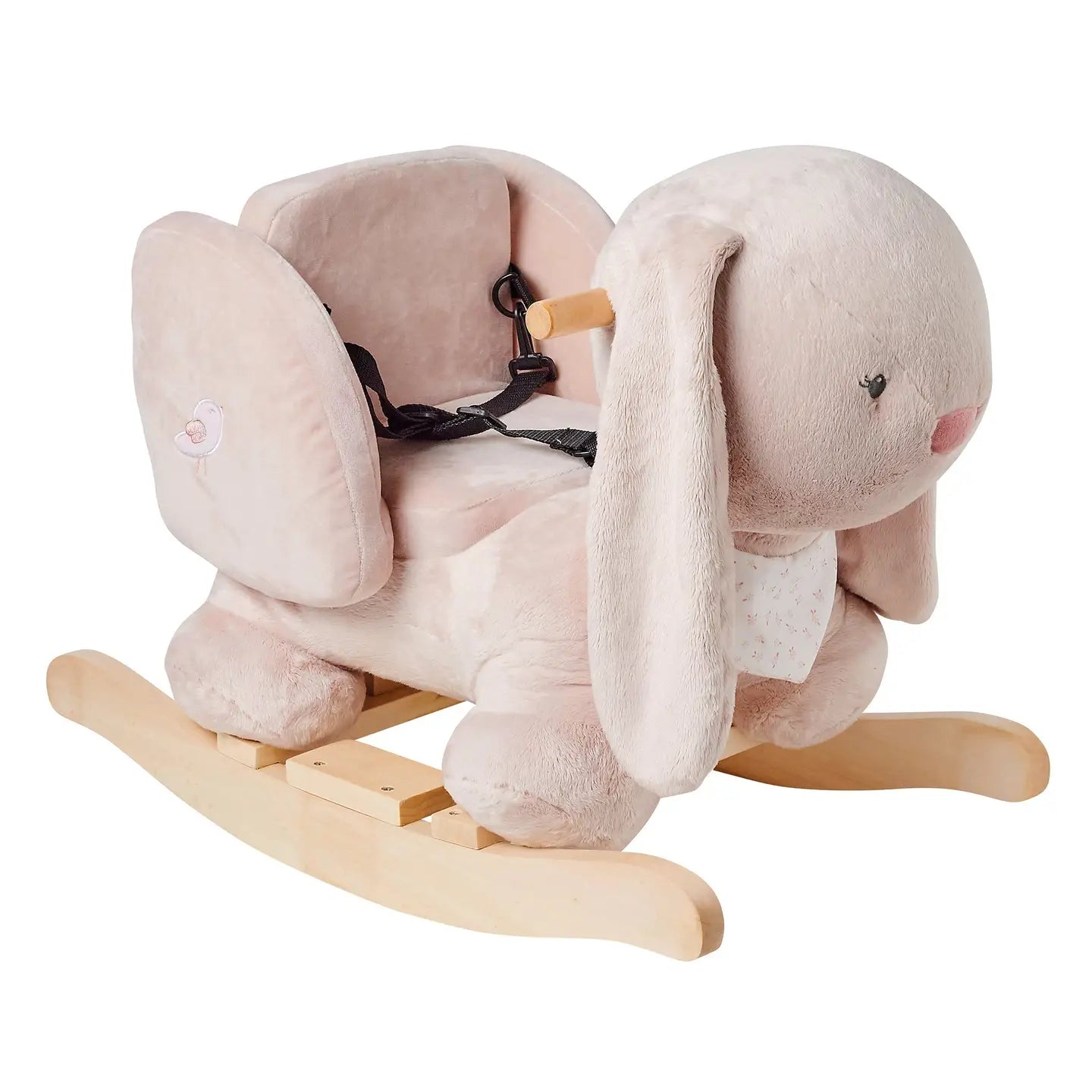 Fauteuil à bascule personnalisé en forme de lapin rose poudré