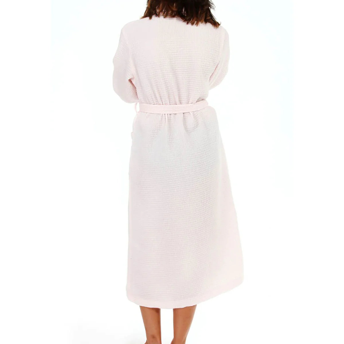 Personalized Kayanna Waffle Shawl Long Spa Robe - Pink
