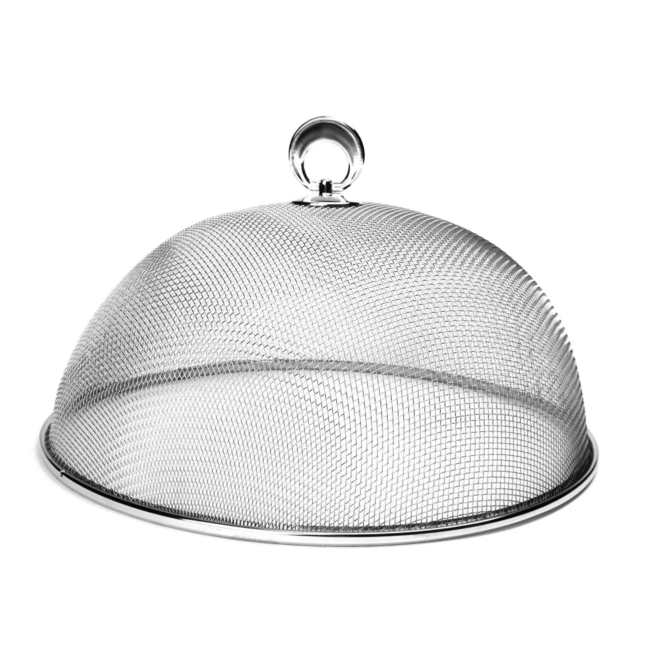 Cloche alimentaire ronde en maille - Chrome