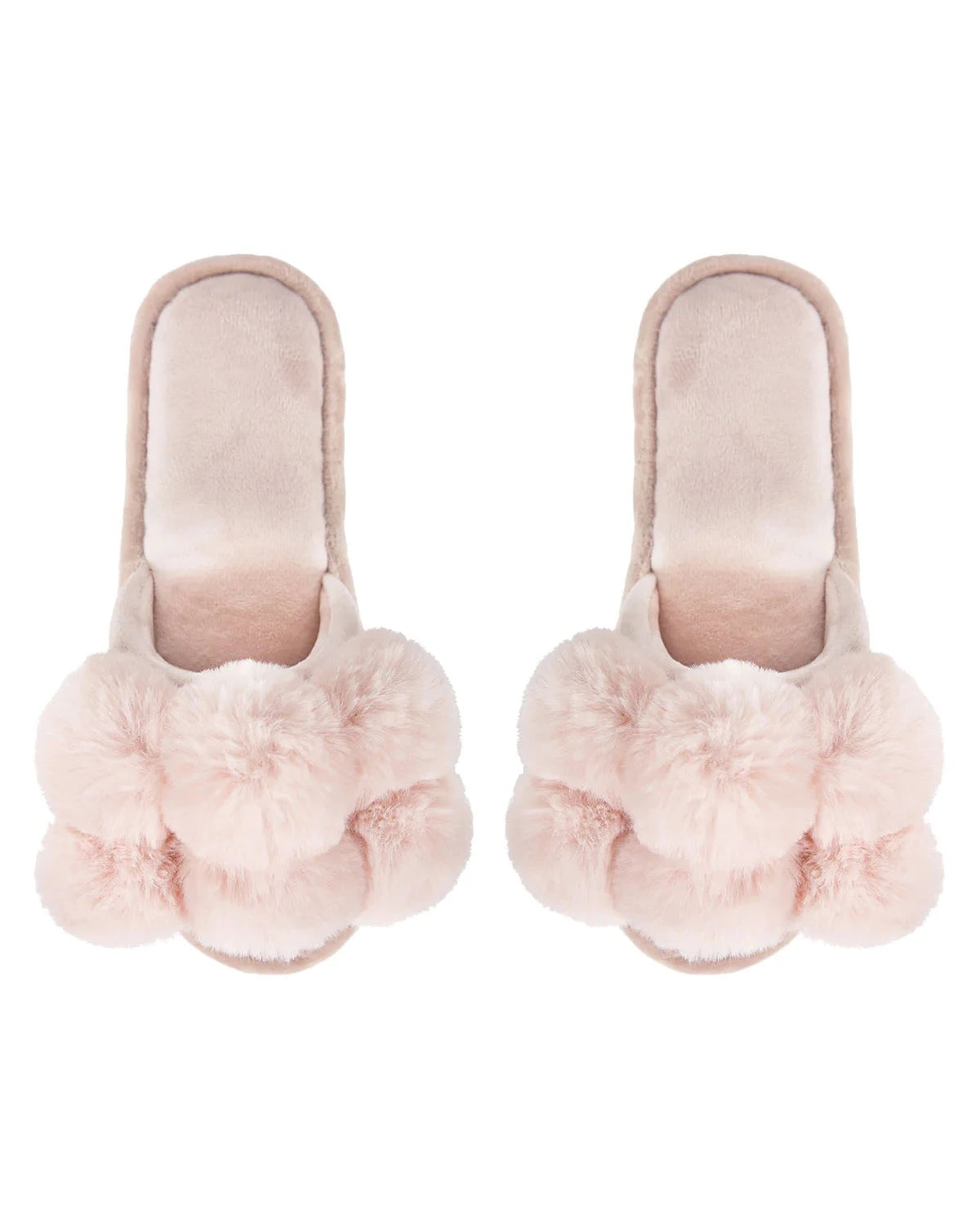 Chaussons ouverts à pompons de luxe Blush | Blush