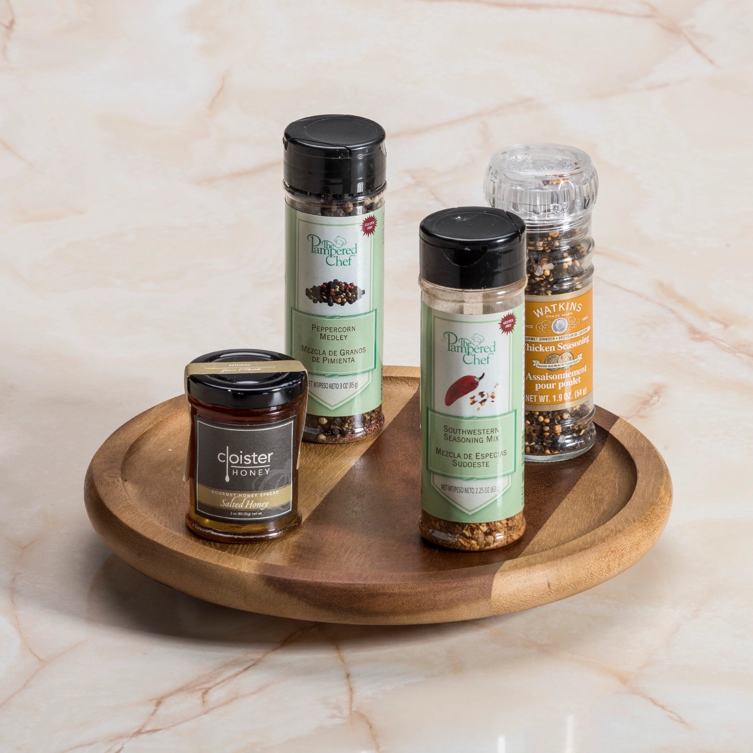 Plateau tournant en bois - 13"