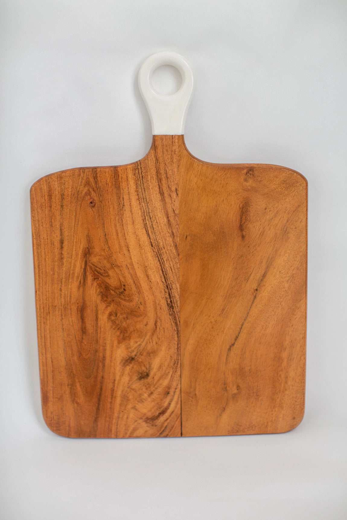 Planche à charcuterie carrée en bois et blanc - Moyenne