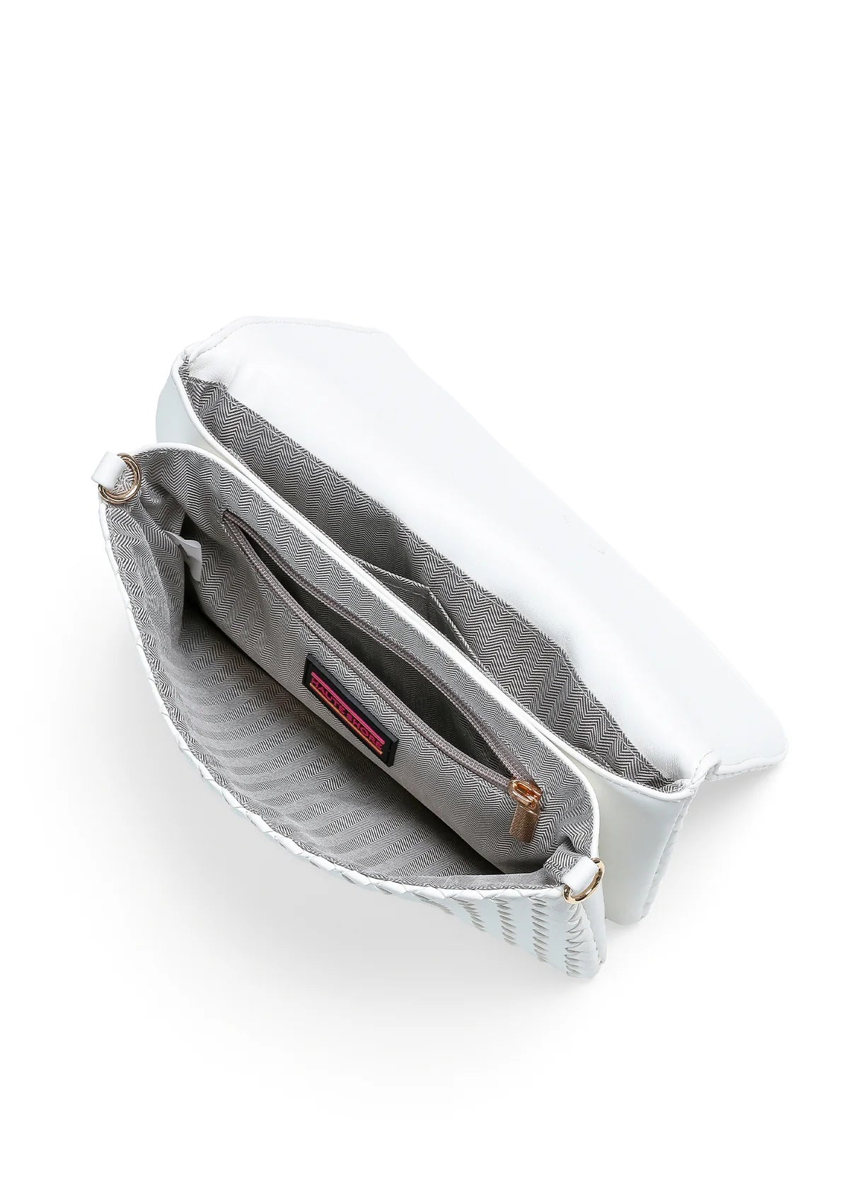 Woven Vegan Leather crossbody- Cloud