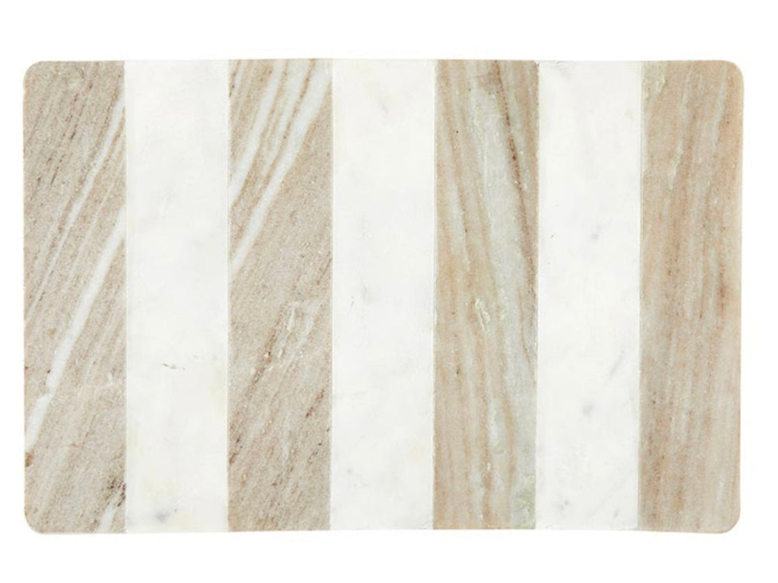 Marble White and Tan Stripe Board