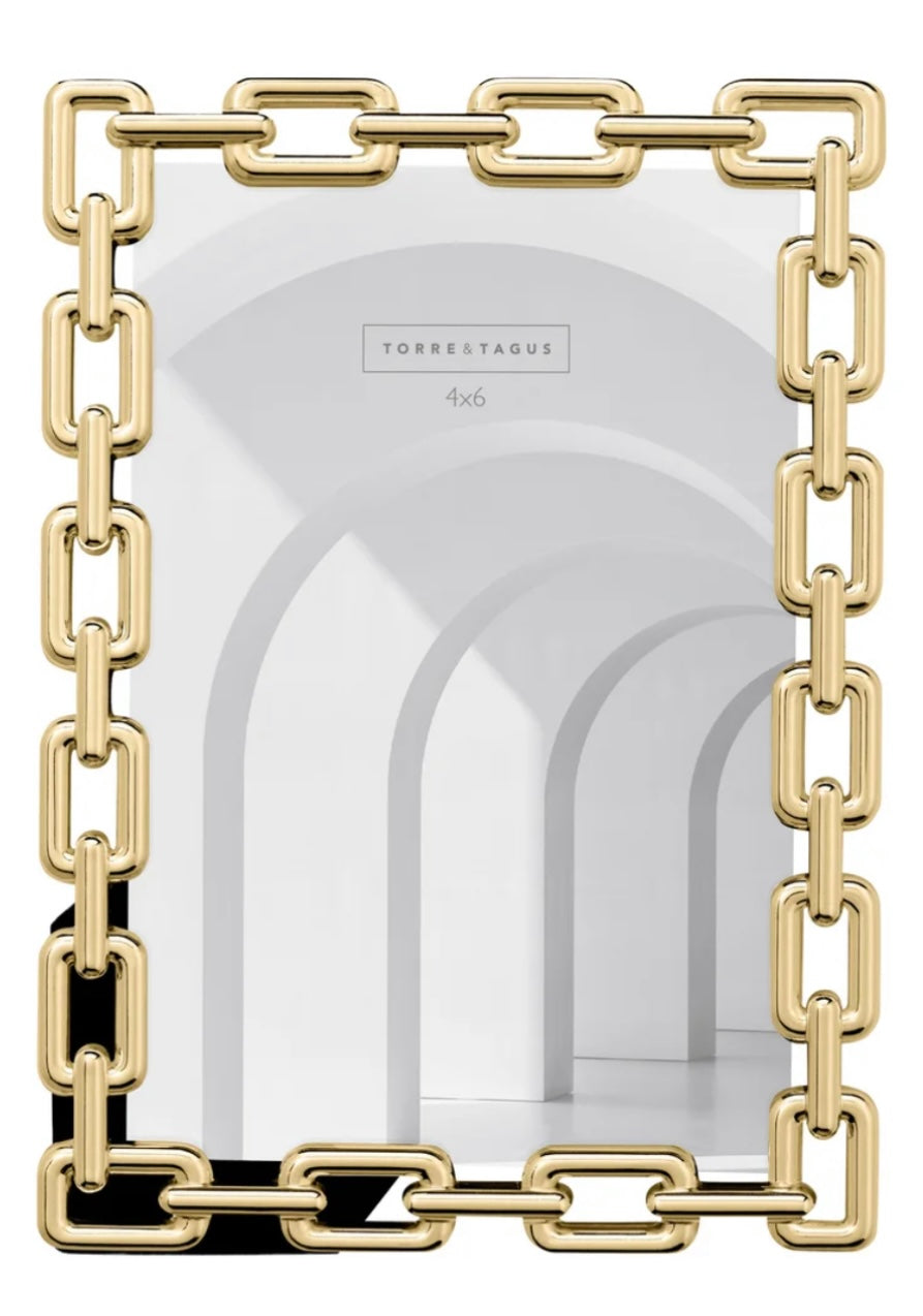 Cadre photo - Maillon de chaîne doré - 4x6