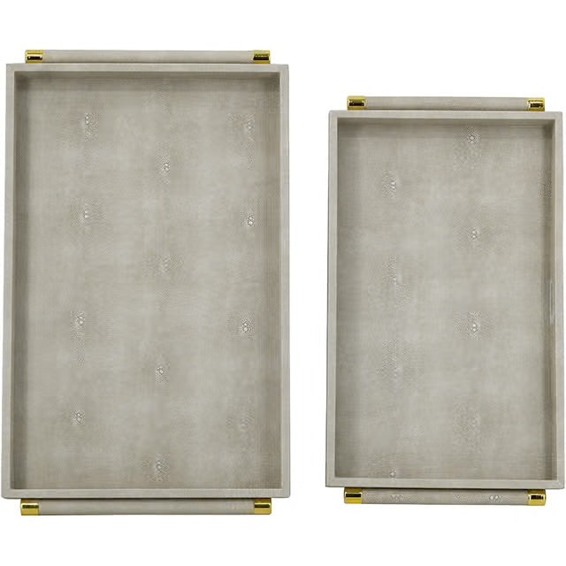 Grey decorative faux leather tray