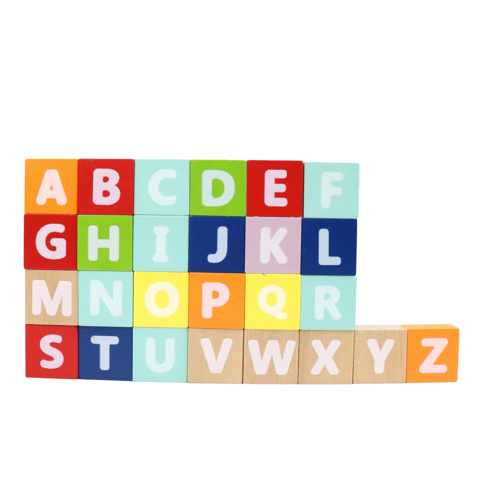 Count and Spell Block Set, 50-Piece Wooden Number and Letter Stacking Toy Kit