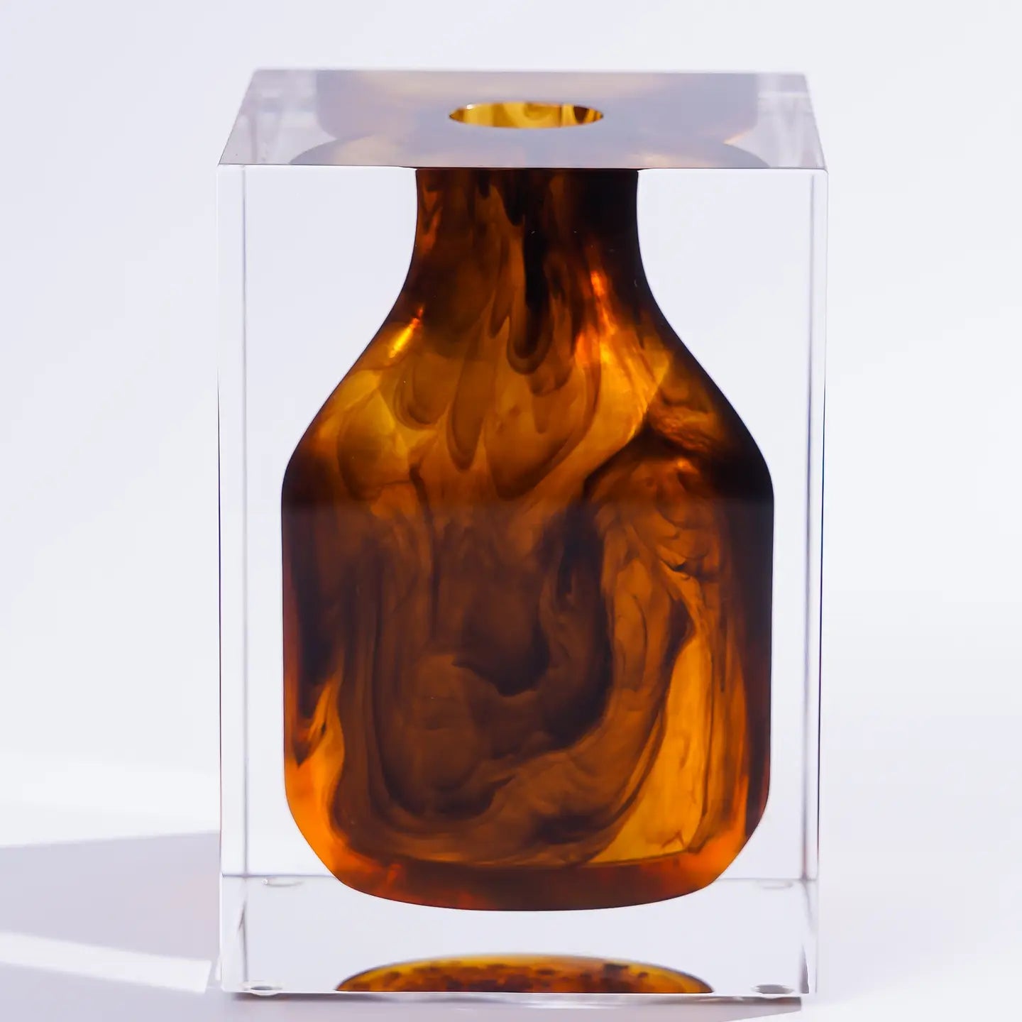 Resin Bud Vase – narrow vase: Amber
