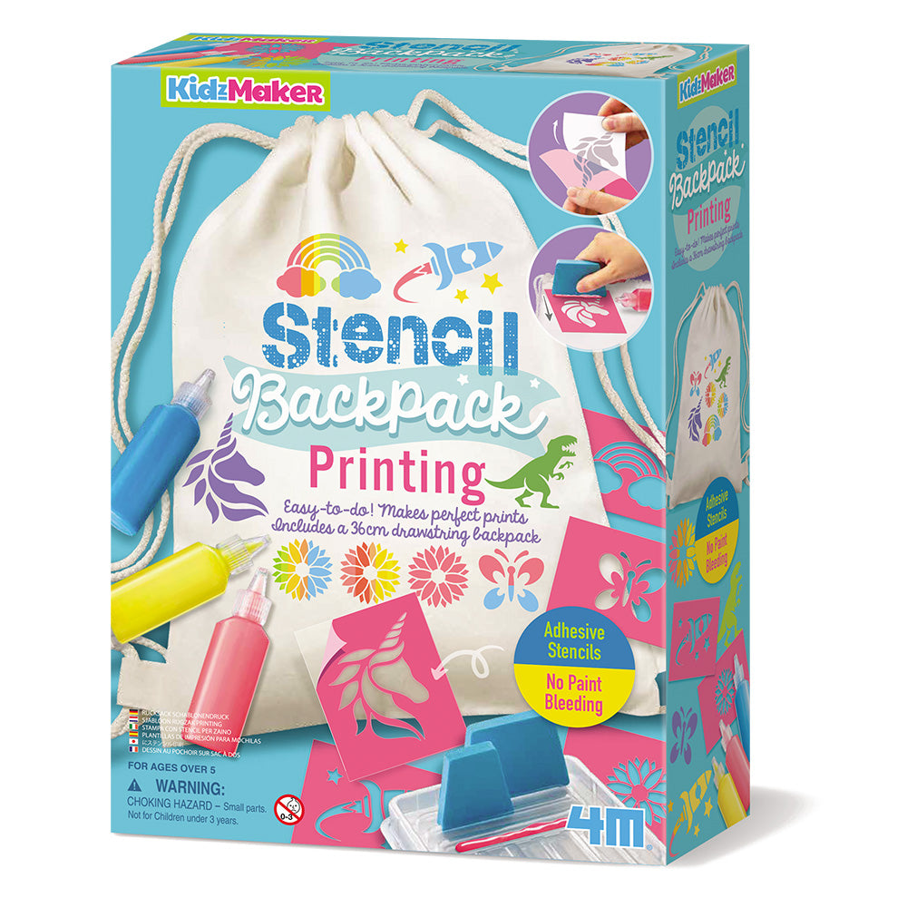 Stencil backpack printing