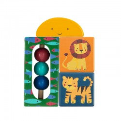 Ensemble de blocs de bois - Motif jungle 14 pièces