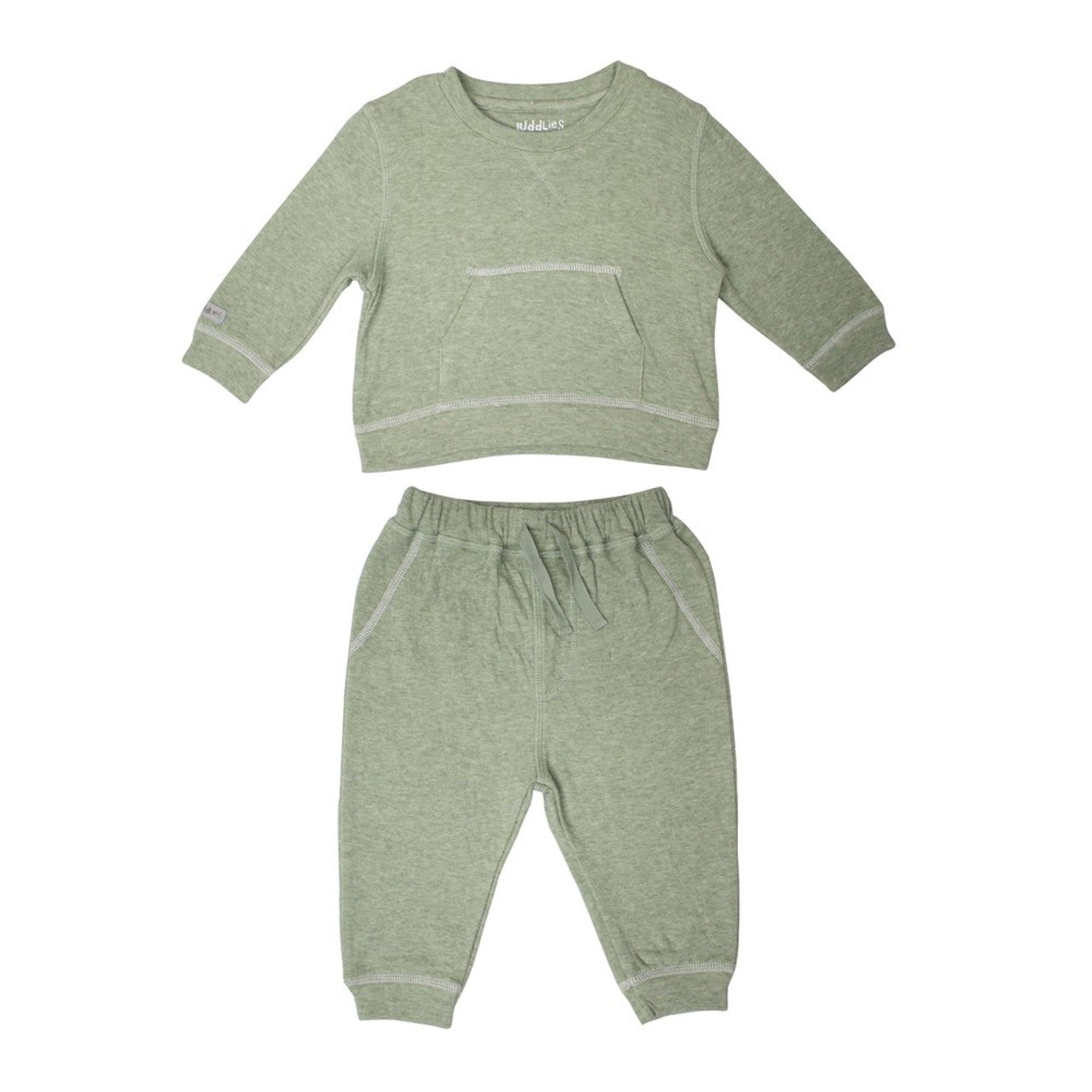 Baby two piece Jogger Set - Olive Fleck