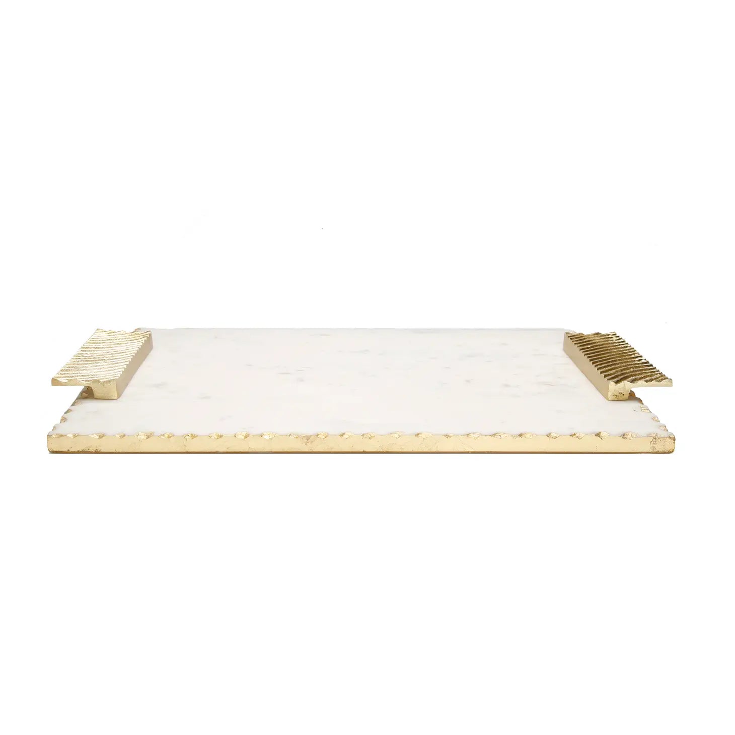 Marble Challah board with Decorative - Gold 16"
