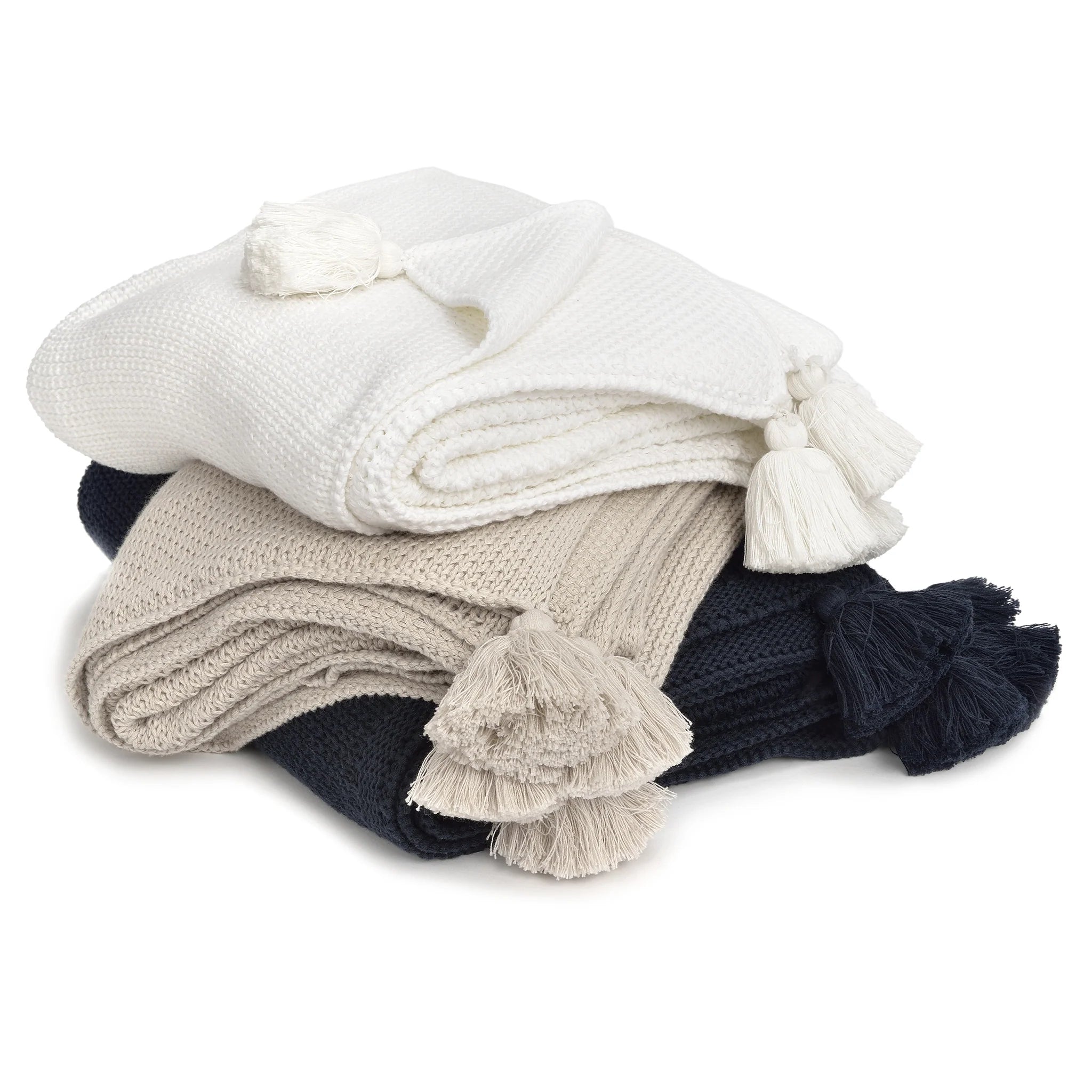 Jordan Tassel Throw - White