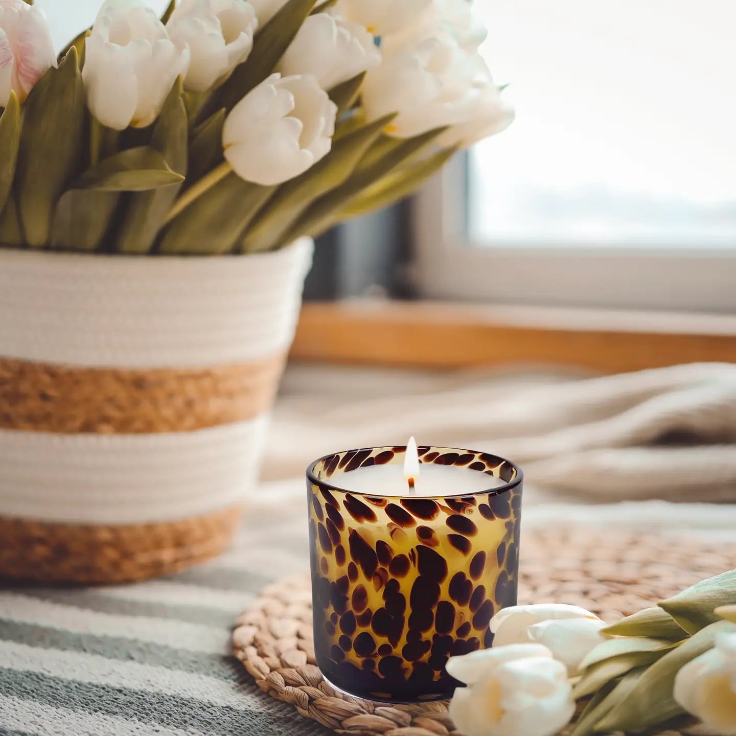 Bougie au mélange de soja et de sucre en forme de tortue ambrée