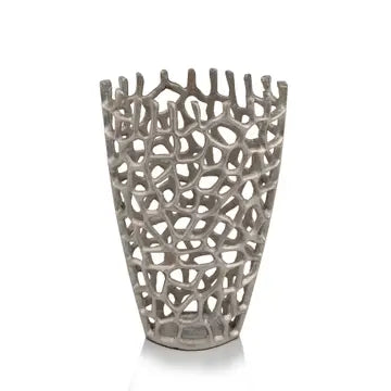 Petit vase de table en brindilles d'argent