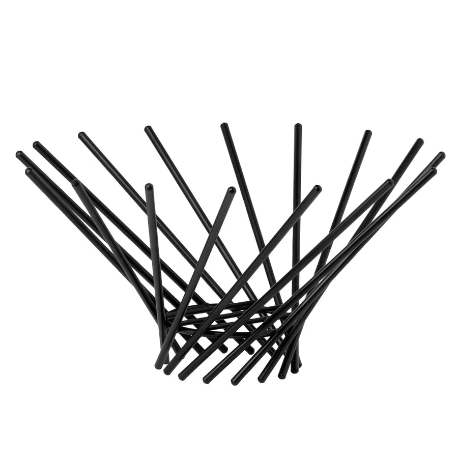 Corbeille à fruits en métal poudré noir Vortex